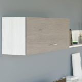 Mueble de Salón con Leds, Acabado en Andersen Pino - Gris, Medidas: 250 cm (An) x 115 cm (Al) 40 cm (Fon) - Meyvaser