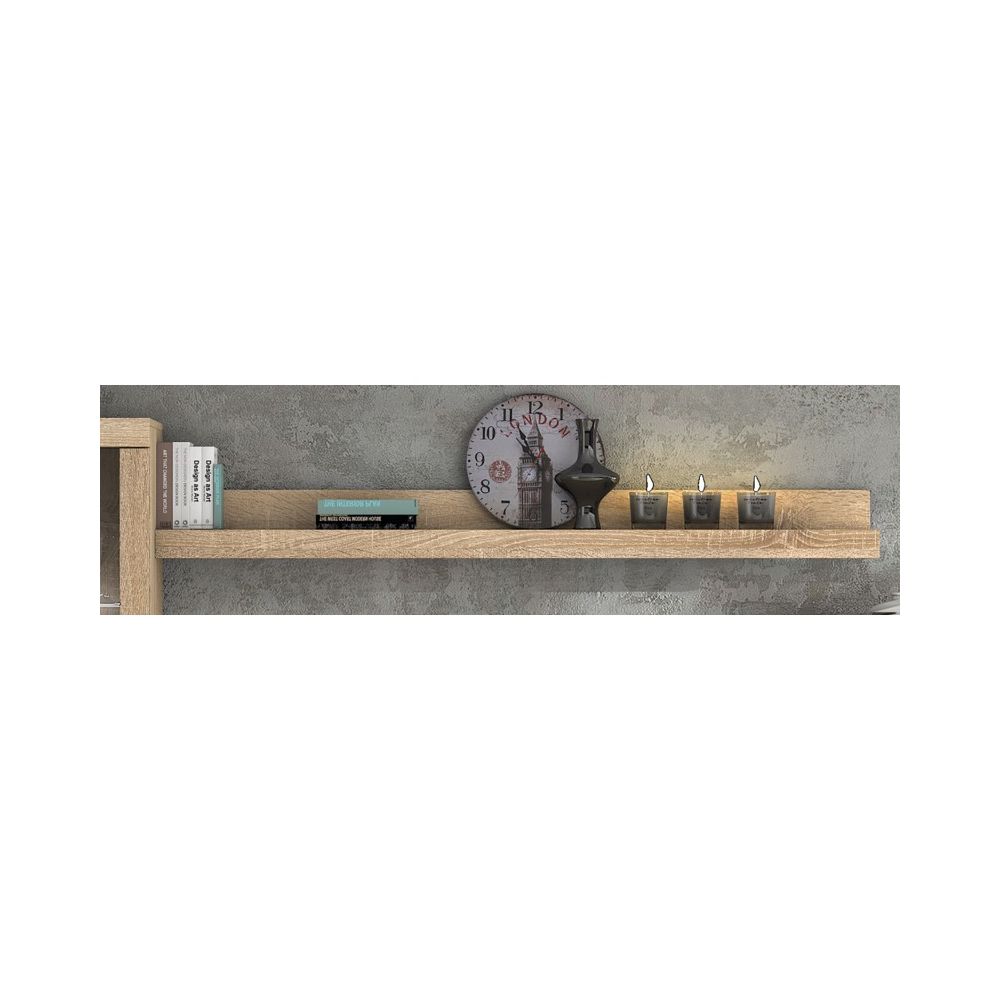 Mueble de Salón Moderno con Leds, Acabado en Cambria - Blanco, Medidas: 260 cm (An) x 191 cm (Al) 47,5 cm (Fo) Meyvaser