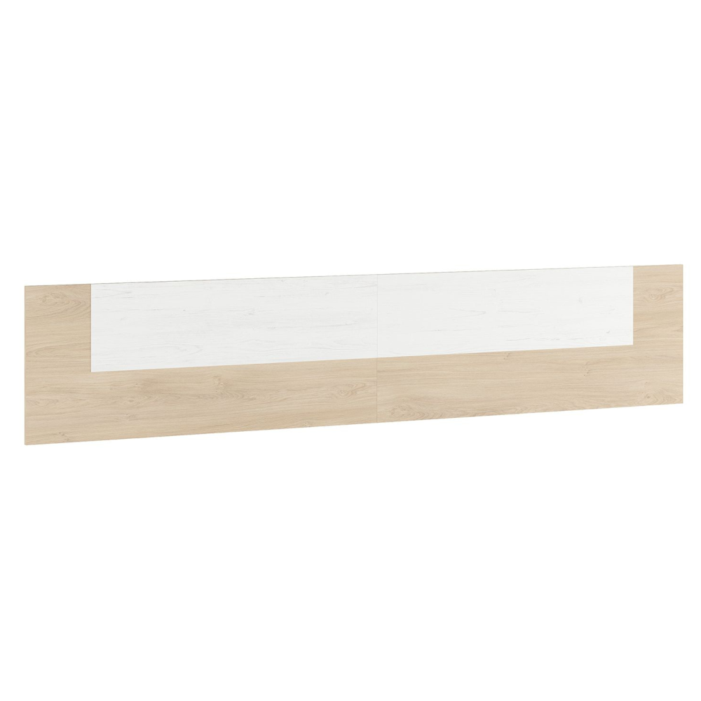 Cabezal + Dos Mesitas de Noche,Acabado en Cambrian y Blanco, Medidas: 247 cm (An) x 54 cm (Al) x 33 cm (Fon) - Meyvaser