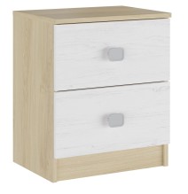 Cabezal + Dos Mesitas de Noche,Acabado en Cambrian y Blanco, Medidas: 247 cm (An) x 54 cm (Al) x 33 cm (Fon) - Meyvaser