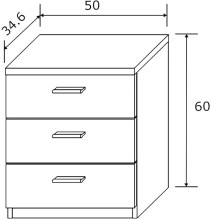 Pack Cabecero y 2 Mesitas de Noche, Acabado en Cambria y Grafito, Medidas: 220 cm (An) x 50 cm (Al) x 35 cm (Fo