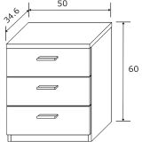 Pack Cabecero y 2 Mesitas de Noche, Acabado en Cambria y Grafito, Medidas: 220 cm (An) x 50 cm (Al) x 35 cm (Fo