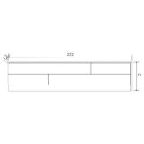 Pack Cabecero y 2 Mesitas de Noche, Acabado en Cambria y Grafito, Medidas: 220 cm (An) x 50 cm (Al) x 35 cm (Fo