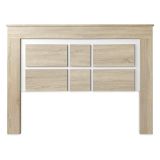 Pack Cabecero de 160 x 120 cm + 2 Mesitas de Noche| Color Cambria y Blanco (para Cama de 135-140 o 160)