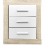Pack Cabecero de 160 x 120 cm + 2 Mesitas de Noche| Color Cambria y Blanco (para Cama de 135-140 o 160)