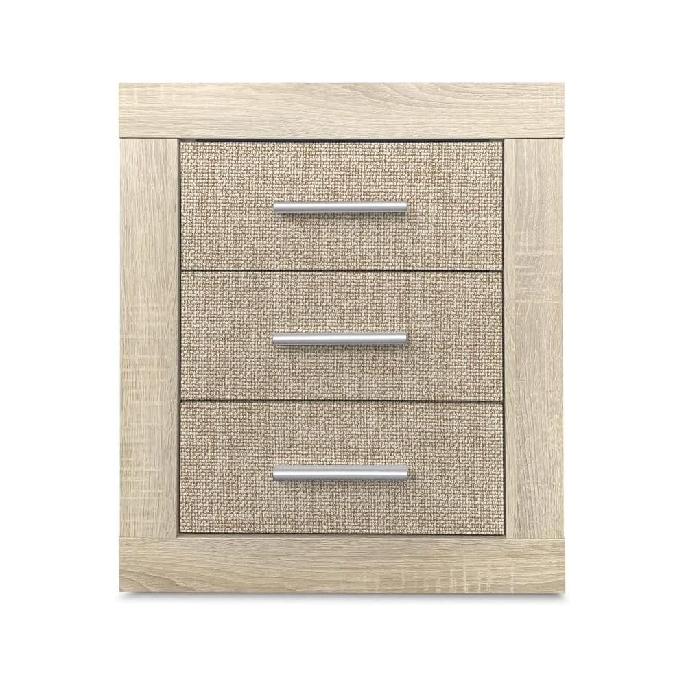 Pack Cabecero de 160 x 120 cm + 2 Mesitas de Noche | Dormitorio Completo | Color Puccini y Textil (para Cama de 135-140 o 160)