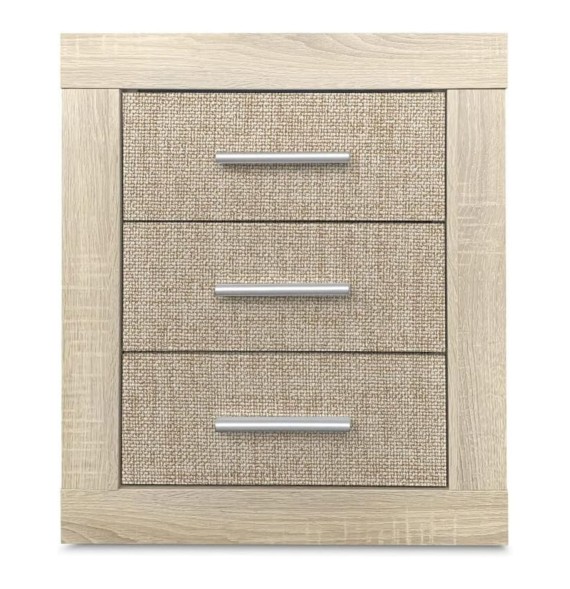 Mesita de Noche, Mesilla de Dormitorio, Color Madera, Medidas: 50 cm (Largo) x 34,6 cm (Fondo) x 60 cm (Alto)
