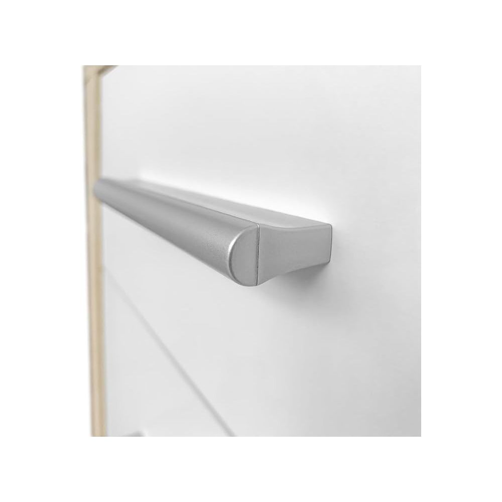 Mesita de Noche, Acabado en Color Cambria y Blanco, Medidas: 50 cm (Largo) x 34,6 cm (Fondo) x 60 cm (Alto)
