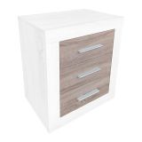 Mesita de Noche, Mesilla de Dormitorio, Color Pino y Gris, Medidas: 50 cm (Largo) x 34,6 cm (Fondo) x 60 cm (Alto)