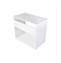 Mesa de Escritorio, Mesas para Ordenador, Acabada en Blanco, Medidas: 90 cm (An) x 49,5 cm (Fon) x 77 cm (Al)