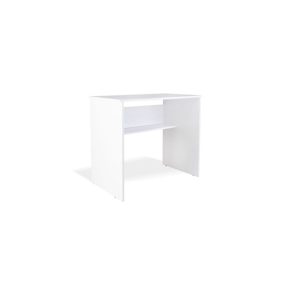 Mesa de Escritorio, Mesas para Ordenador, Acabada en Blanco, Medidas: 90 cm (An) x 49,5 cm (Fon) x 77 cm (Al)