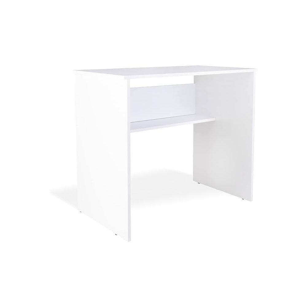 Mesa de Escritorio, Mesas para Ordenador, Acabada en Blanco, Medidas: 90 cm (An) x 49,5 cm (Fon) x 77 cm (Al)