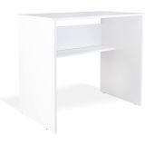 Mesa de Escritorio, Mesas para Ordenador, Acabada en Blanco, Medidas: 90 cm (An) x 49,5 cm (Fon) x 77 cm (Al)