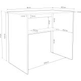 Mesa de Escritorio, Mesas para Ordenador, Acabada en Cambrian, Medidas: 90 cm (An) x 49,5 cm (Fon) x 77 cm (Al)