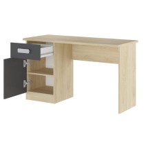 Mesa de Estudio, Escritorio con 2 Cajones, Mesa de Ordenador, Acabado en Color Grafito y Cambrian 70.8 x 120 x 49.8 cm