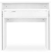Mesa Escritorio Extensible, Color Blanco, Medidas: 90 cm (Largo) x 33-63,4 cm (Ancho) x 87,5 cm (Alto)