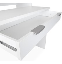 Mesa Escritorio Extensible, Color Blanco, Medidas: 90 cm (Largo) x 33-63,4 cm (Ancho) x 87,5 cm (Alto)