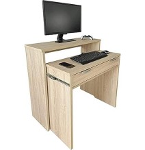 Mesa Escritorio Extensible, Color Cambrian, Medidas: 90 cm (Largo) x 33-63,4 cm (Ancho) x 87,5 cm (Alto)
