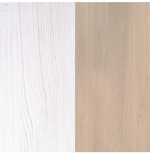 Estantería con Escritorio, Acabado en Blanco y Madera, Medidas: 119,6 cm (Largo) x 139,6 cm (Alto) x 34,5 Cm