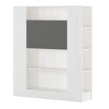 Estantería con Escritorio, Acabado en Blanco y Grafito, Medidas: 119,6 cm (Largo) x 139,6 cm (Alto) x 34,5 Cm