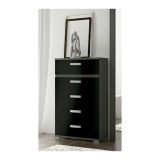Sinfonier 5 Cajones, Cómoda, Almacenaje Dormitorio, Color Negro, Medidas: 60 cm (Lar) x 109,4 cm (Al) x 39,6 cm de (Fon)