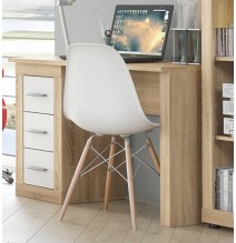 Escritorio Moderno de 3 Cajones - Acabado Cambria Blanco de Alta Calidad - 120 cm de Ancho, 50 cm de Fondo, 72 cm de Alto