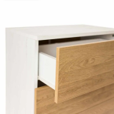 Sinfonier con 5 Cajones y con Patas, Comoda Cajonera, Color Roble y blanco, 60cm (An) x 118,5cm (Al) x 37,8cm (Fon)