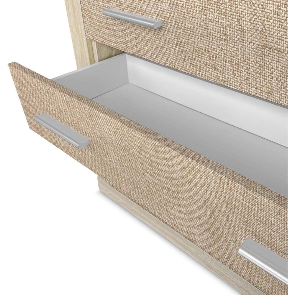 Cómoda con 4 Cajones, Sinfonier, Práctica y Funcional, Color Madera, Medidas: 60 cm (An) x 81.5 cm (Al) x 39.5 cm (Fo)