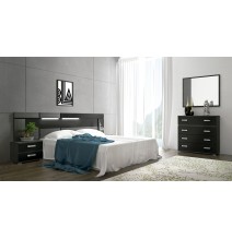Comoda 4 Cajones, Mueble Almacenaje Dormitorio, Color Blanco y Grafito, Medidas: 89 cm (Lar) x 89,6 cm (Al) x 39,6 cm de (Fon)
