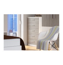 Cómoda con 5 Cajones, Sinfonier, Color Andersen Gris, Medidas: 60 cm (An) x 103 cm (Al) x 40 cm (Fo)