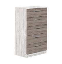 Cómoda con 5 Cajones, Sinfonier, Color Andersen Gris, Medidas: 60 cm (An) x 103 cm (Al) x 40 cm (Fo)