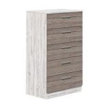 Cómoda con 5 Cajones, Sinfonier, Color Andersen Gris, Medidas: 60 cm (An) x 103 cm (Al) x 40 cm (Fo)