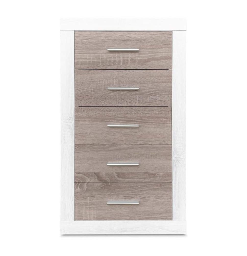 Sinfonier 5 Cajones, Cómoda, Dormitorio, Acabado en Andersen Pino y Gris/ 60 cm (Lar) x 106,5 cm (Al) x 39,6 cm de (Fon)