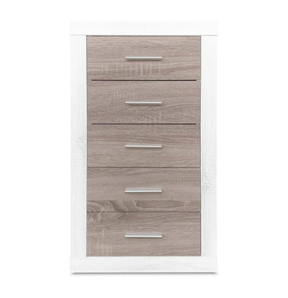Sinfonier 5 Cajones, Cómoda, Dormitorio, Acabado en Andersen Pino y Gris/ 60 cm (Lar) x 106,5 cm (Al) x 39,6 cm de (Fon)