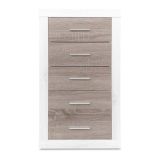 Sinfonier 5 Cajones, Cómoda, Dormitorio, Acabado en Andersen Pino y Gris/ 60 cm (Lar) x 106,5 cm (Al) x 39,6 cm de (Fon)