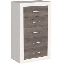 Sinfonier 5 Cajones, Cómoda, Dormitorio, Acabado en Andersen Pino y Gris/ 60 cm (Lar) x 106,5 cm (Al) x 39,6 cm de (Fon)