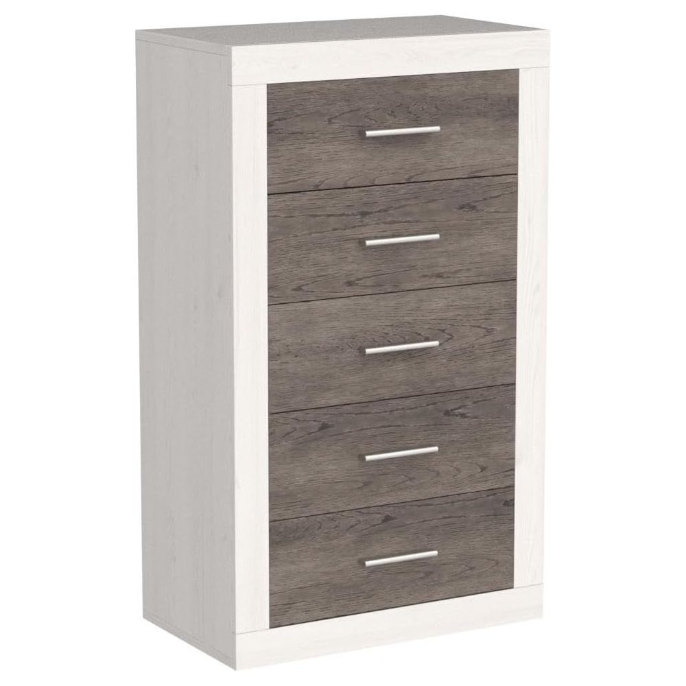 Sinfonier 5 Cajones, Cómoda, Dormitorio, Acabado en Andersen Pino y Gris/ 60 cm (Lar) x 106,5 cm (Al) x 39,6 cm de (Fon)