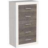 Sinfonier 5 Cajones, Cómoda, Dormitorio, Acabado en Andersen Pino y Gris/ 60 cm (Lar) x 106,5 cm (Al) x 39,6 cm de (Fon)