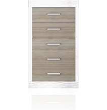 Sinfonier 5 Cajones, Cómoda, Dormitorio, Acabado en Andersen Pino y Gris/ 60 cm (Lar) x 106,5 cm (Al) x 39,6 cm de (Fon)