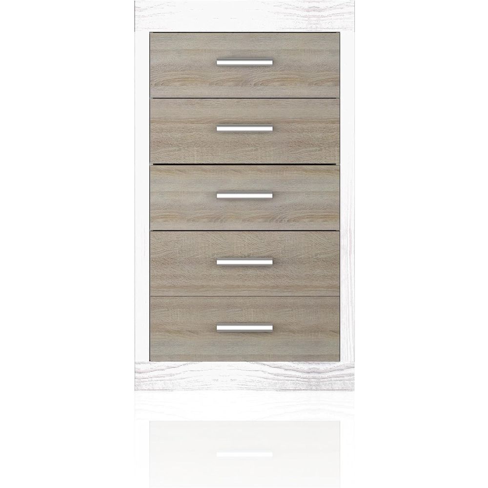 Sinfonier 5 Cajones, Cómoda, Dormitorio, Acabado en Andersen Pino y Gris/ 60 cm (Lar) x 106,5 cm (Al) x 39,6 cm de (Fon)