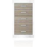 Sinfonier 5 Cajones, Cómoda, Dormitorio, Acabado en Andersen Pino y Gris/ 60 cm (Lar) x 106,5 cm (Al) x 39,6 cm de (Fon)
