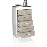 Sinfonier 5 Cajones, Cómoda, Dormitorio, Acabado en Andersen Pino y Gris/ 60 cm (Lar) x 106,5 cm (Al) x 39,6 cm de (Fon)