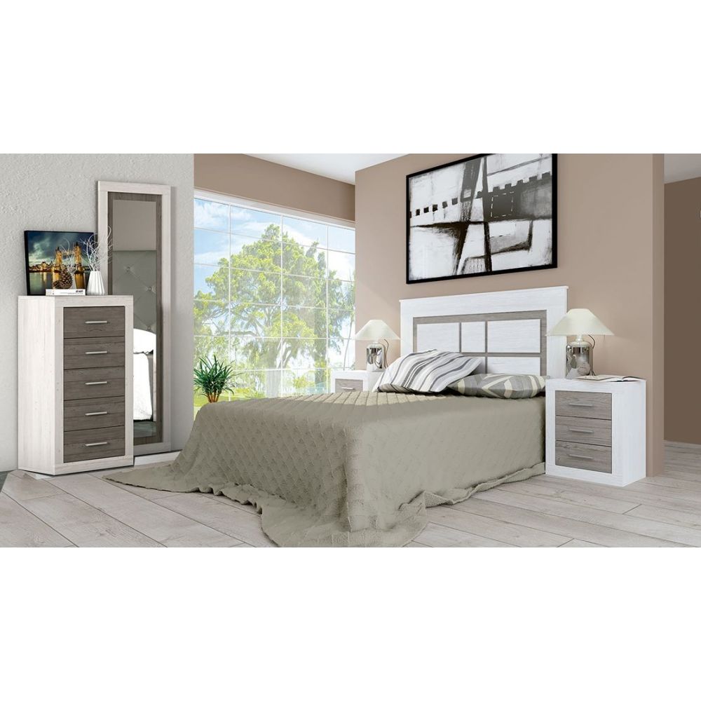 Sinfonier 5 Cajones, Cómoda, Dormitorio, Acabado en Andersen Pino y Gris/ 60 cm (Lar) x 106,5 cm (Al) x 39,6 cm de (Fon)