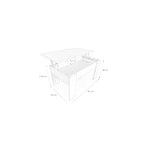 Mesa de Centro Elevable, Mesita de Salón o Comedor, Acabado en Color Wengue, Medidas: 90 cm (An) x 50 cm (Fon) x 46-57 cm (Al)