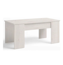 Mesa de Centro Elevable, Mesita de Saló, Acabado en Color Gris Polar, Medidas: 90 cm (An) x 50 cm (Fo) x 46-57 cm (Al)
