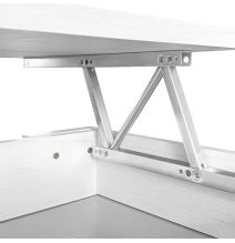 Mesa de Centro Elevable, Mesita de Saló, Acabado en Color Gris Polar, Medidas: 90 cm (An) x 50 cm (Fo) x 46-57 cm (Al)