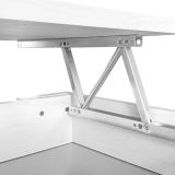Mesa de Centro Elevable, Mesita de Saló, Acabado en Color Gris Polar, Medidas: 90 cm (An) x 50 cm (Fo) x 46-57 cm (Al)