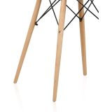 Mesa Redonda de Comedor o Cocina en Patas de Madera y Tapa Negra – 80 cm de Diámetro y 75 cm de Alto.