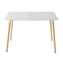 Conjunto Mesa y Sillas Nórdicas:Mesa 100 cm + 4 Sillas Blancas 48 cm x 54 cm x 84 cm – Ideal para Decorar tu Hogar