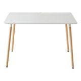 Conjunto Mesa y Sillas Nórdicas:Mesa 100 cm + 4 Sillas Blancas 48 cm x 54 cm x 84 cm – Ideal para Decorar tu Hogar